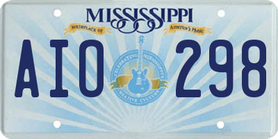 MS license plate AIO298