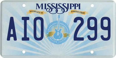 MS license plate AIO299