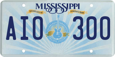 MS license plate AIO300