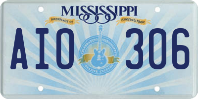 MS license plate AIO306