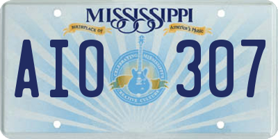 MS license plate AIO307