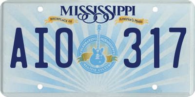 MS license plate AIO317