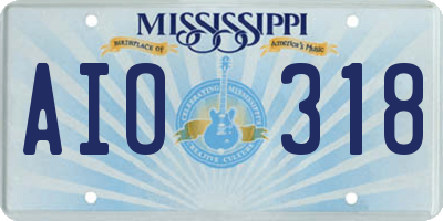MS license plate AIO318