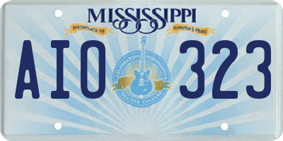 MS license plate AIO323