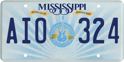 MS license plate AIO324