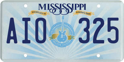 MS license plate AIO325