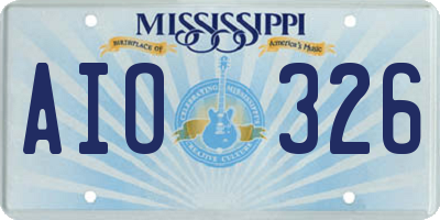 MS license plate AIO326
