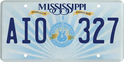 MS license plate AIO327