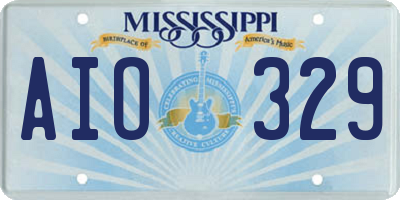 MS license plate AIO329