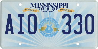 MS license plate AIO330