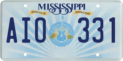 MS license plate AIO331