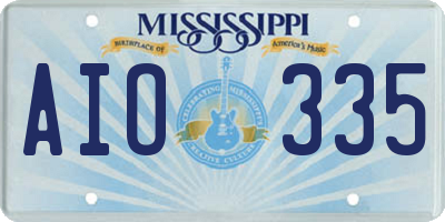 MS license plate AIO335