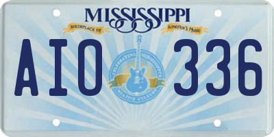 MS license plate AIO336