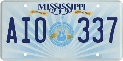MS license plate AIO337