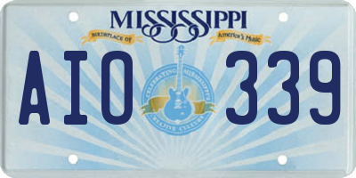 MS license plate AIO339