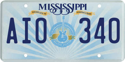 MS license plate AIO340
