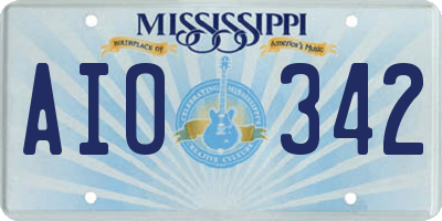 MS license plate AIO342