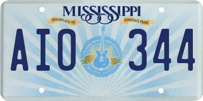 MS license plate AIO344