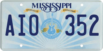 MS license plate AIO352