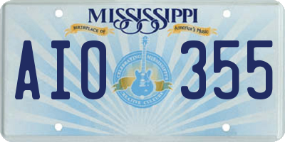 MS license plate AIO355