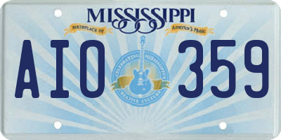 MS license plate AIO359