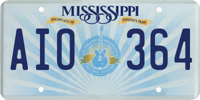MS license plate AIO364