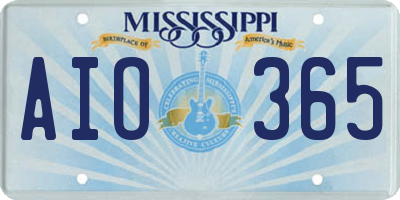 MS license plate AIO365