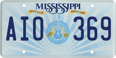 MS license plate AIO369