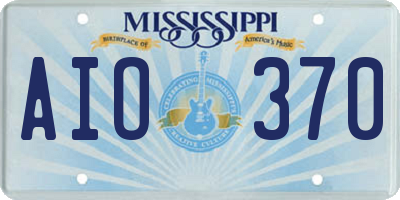 MS license plate AIO370