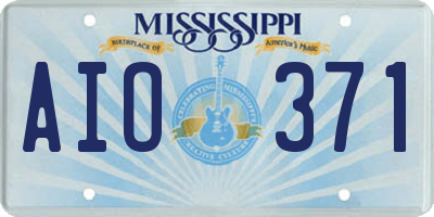 MS license plate AIO371