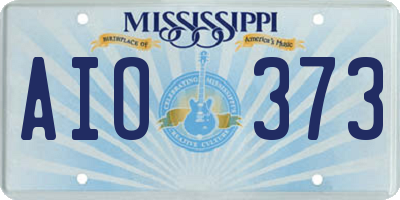 MS license plate AIO373