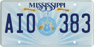 MS license plate AIO383