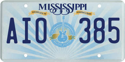 MS license plate AIO385