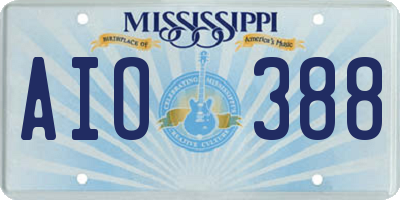 MS license plate AIO388