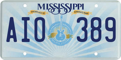 MS license plate AIO389