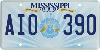 MS license plate AIO390