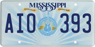 MS license plate AIO393