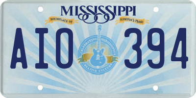 MS license plate AIO394