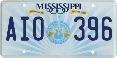 MS license plate AIO396