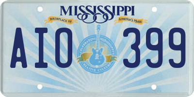 MS license plate AIO399