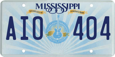 MS license plate AIO404