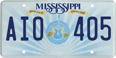 MS license plate AIO405