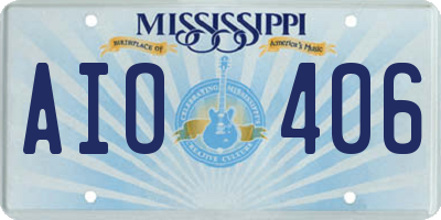 MS license plate AIO406