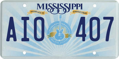 MS license plate AIO407