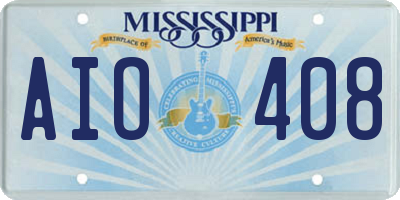 MS license plate AIO408