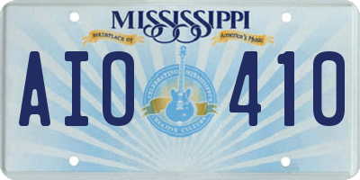 MS license plate AIO410