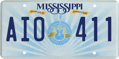MS license plate AIO411