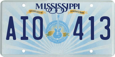MS license plate AIO413
