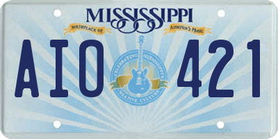 MS license plate AIO421