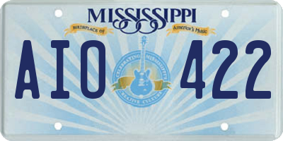 MS license plate AIO422